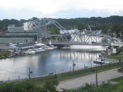 Recreational boats on the Ashtabula River.