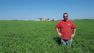 Matt Winker on his farm, Red Line Dairy, in Belgium, Wisconsin. 