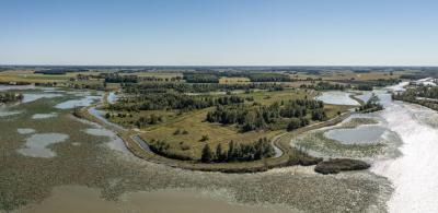 Aerial shot of Toussaint State Wildlife Area (Toledo Aerial Media; Sept. 2021).