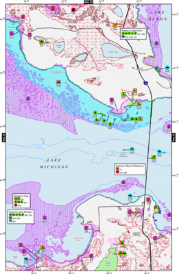 On June 9, 2022, responders were notified of a gear oil release from the Algoma Steel Mill into the St. Marys River, resulting in a closure of the Soo Locks. (Credit: U.S. Coast Guard)