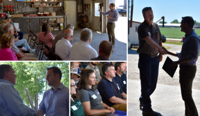 Farmers and presenters at an event held to recognize the 33 farms that participate in the six demonstration farm networks in Wisconsin and their contributions in expanding the advocacy of conservation farming practices. 