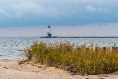 Ludington North Pierhead Lighthouse, Lake Michigan, Ludington, Michigan