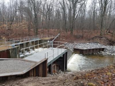 The permanent $1.67 million sea lamprey trap on the East Branch Au Gres River in Iosco County, Michigan. 