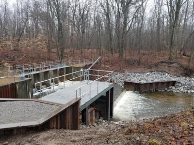 The permanent $1.67 million sea lamprey trap on the East Branch Au Gres River in Iosco County, Michigan.