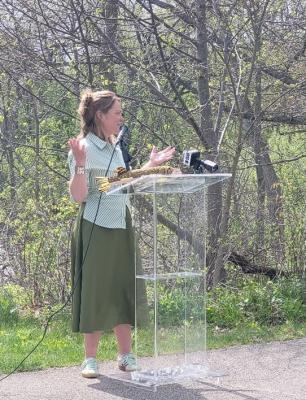 U.S. Environmental Protection Agency Region 5 Administrator Anne Vogel speaks on the project’s success at the celebration event on May 5, 2026.