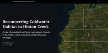 Reconnecting Coldwater Habitat in Hinton Creek A map of completed and future road-stream projects in the Hinton Creek watershed, Wexford County, Michigan