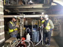 The Sample Collection Team from GWRC On Board the Articulated Tug Barge Undaunted/Pere Marquette 41