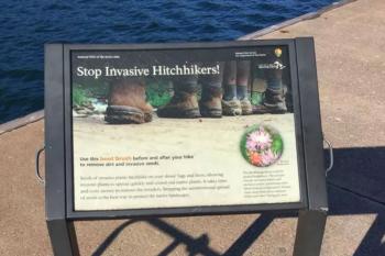 photo of an educational kiosk at Isle Royale National Park