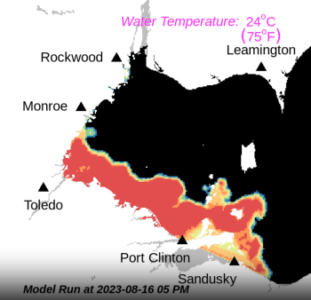 Image of Lake Erie HABs Forecast showing peak severity