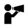 Graphic of person holding megaphone