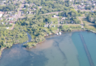 Overhead view of Bay City Creek area along Lake Superior's shoreline in Ashland, WI. (Photo Credit: Ed Monroe)  