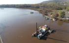 Dredging operations near Munger Landing as part of remediation efforts on the St. Louis River Estuary.