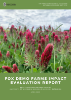 Fox Demo Farms Impact Evaluation Report cover picture of flower with cloudy sky